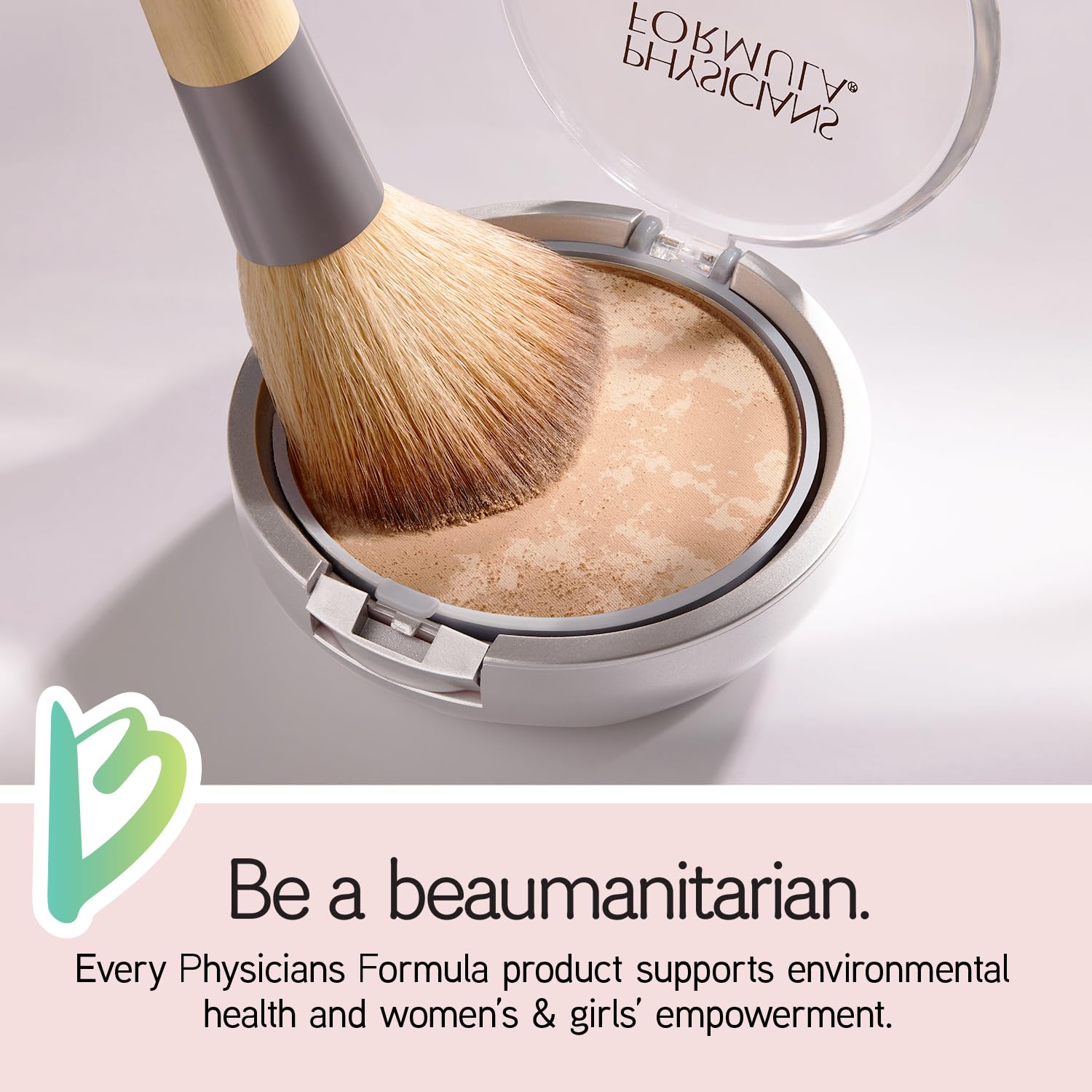 Hypoallergenic vegan cruelty-free powder suitable for sensitive eyes and skin.