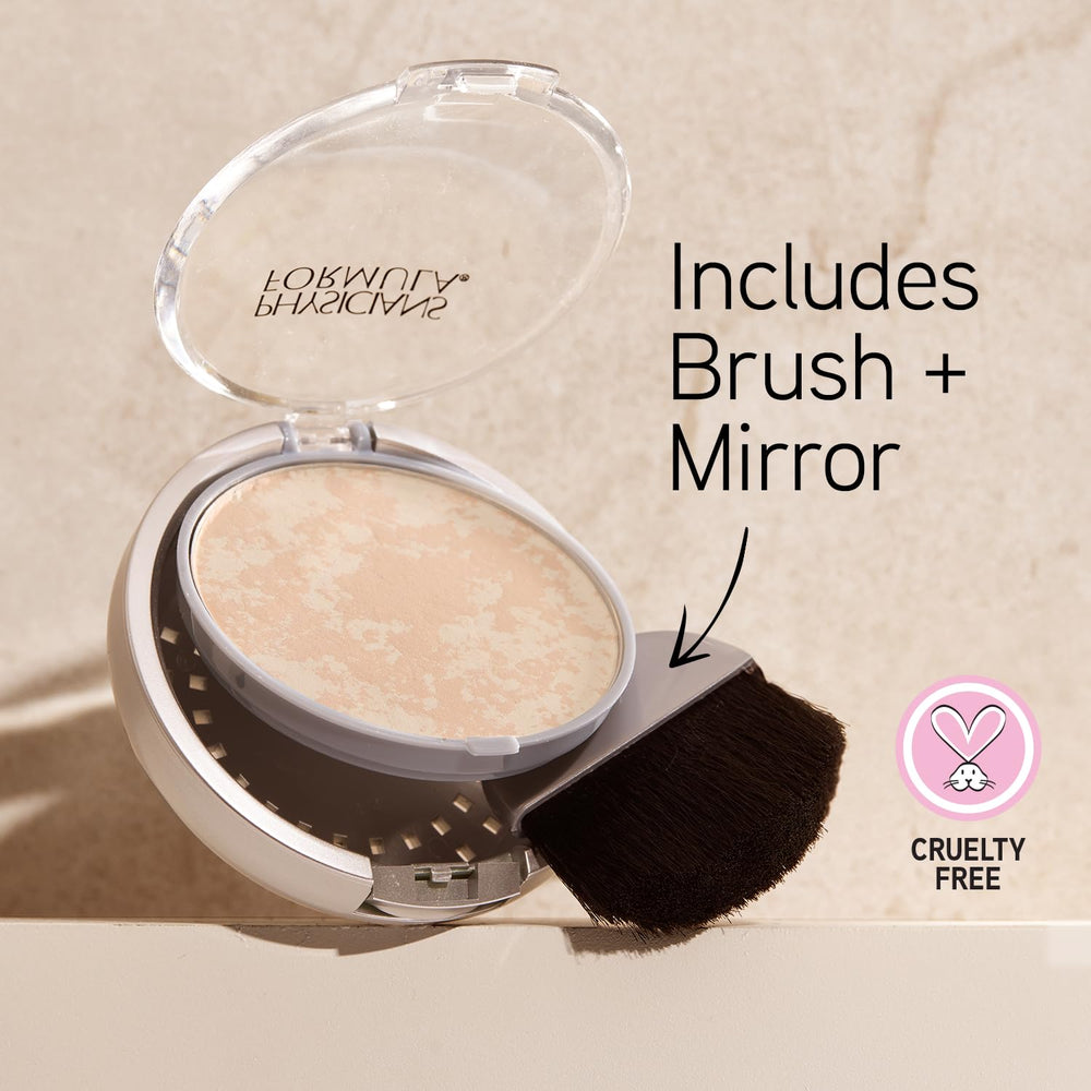 Application close-up showing sensitive-skin friendly mineral powder.