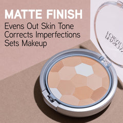 Physicians Formula multi-colored pressed powder corrects undertones while preserving a fresh look.
