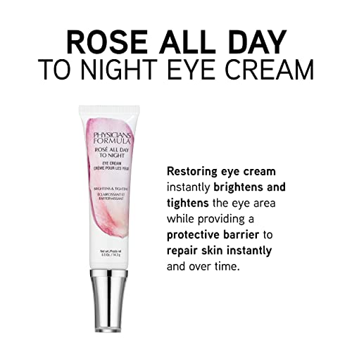 Physicians Formula Rosé All Day Eye Cream being dispensed with a soothing application motion