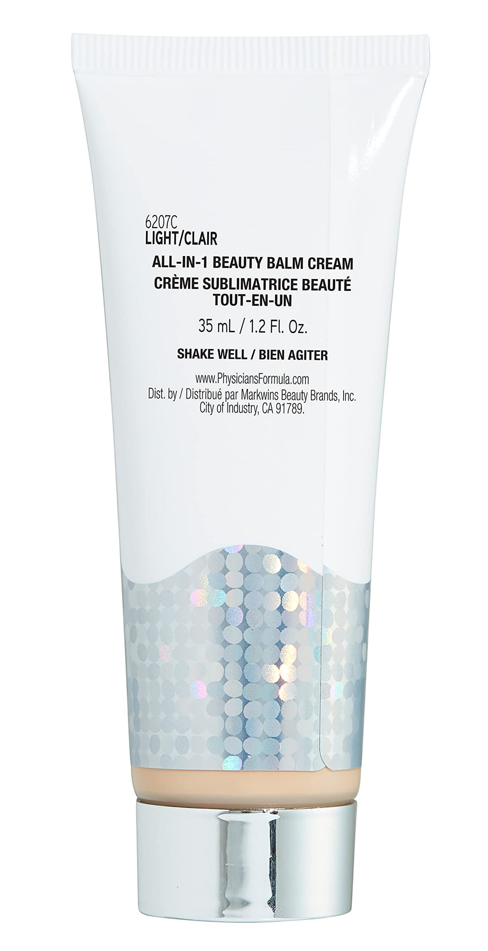 Physicians Formula Super BB Cream hypoallergenic claim illustrated on packaging.