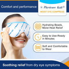 Physicure Kalt eye mask washable cover demonstrates durable moist heat therapy.