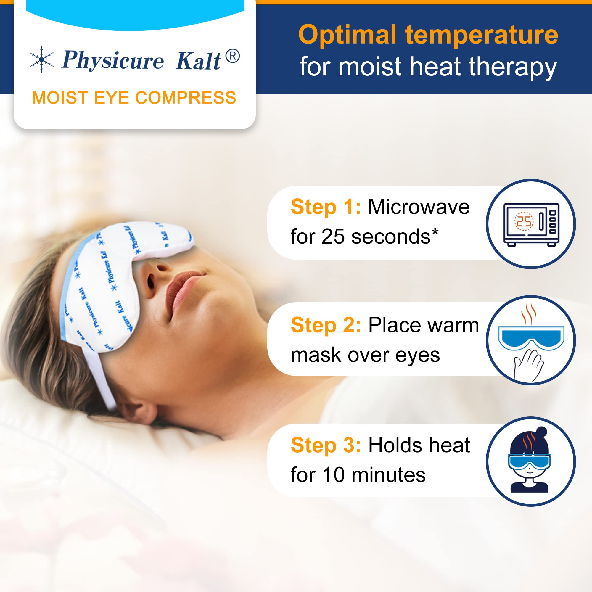 Physicure Kalt microwave-activation demonstrates quick heat for eye comfort.