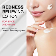 PHYSIOGEL Calming Relief lotion being applied to soothe dry, irritated skin.