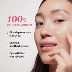 PHYSIOGEL cream applied on the face demonstrates smooth, non-greasy absorption