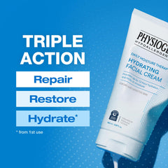 Physiogel fragrance-free label communicates gentle care for sensitive skin.