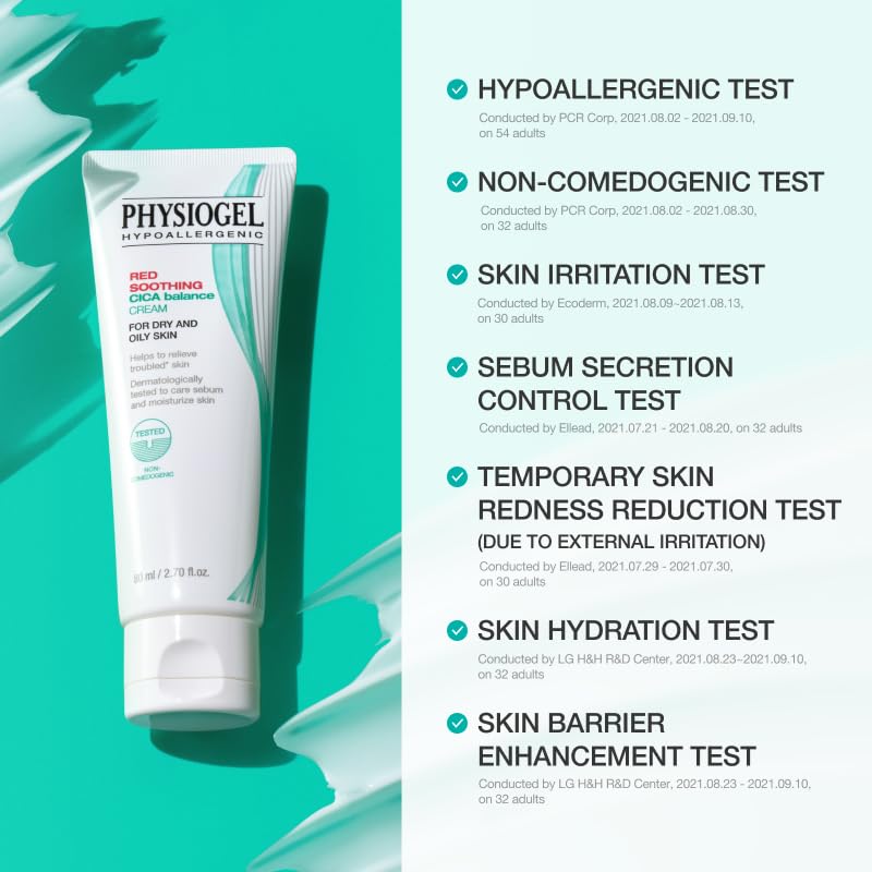 Physiogel Moisturizer Cream on skin showing a smooth, balanced finish.
