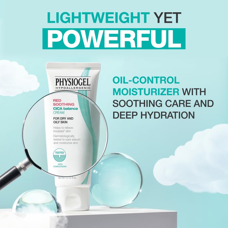 Physiogel Moisturizer Cream texture close-up showing lightweight hydration.