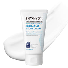 PHYSIOGEL Daily Hydrating Facial Moisturizer jar close-up showing lightweight hydration for sensitive skin.