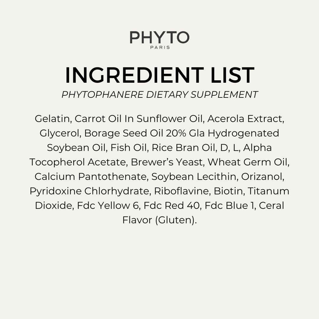 PHYTO Phytophanère glass bottle on vanity conveys premium, plant-based beauty support.