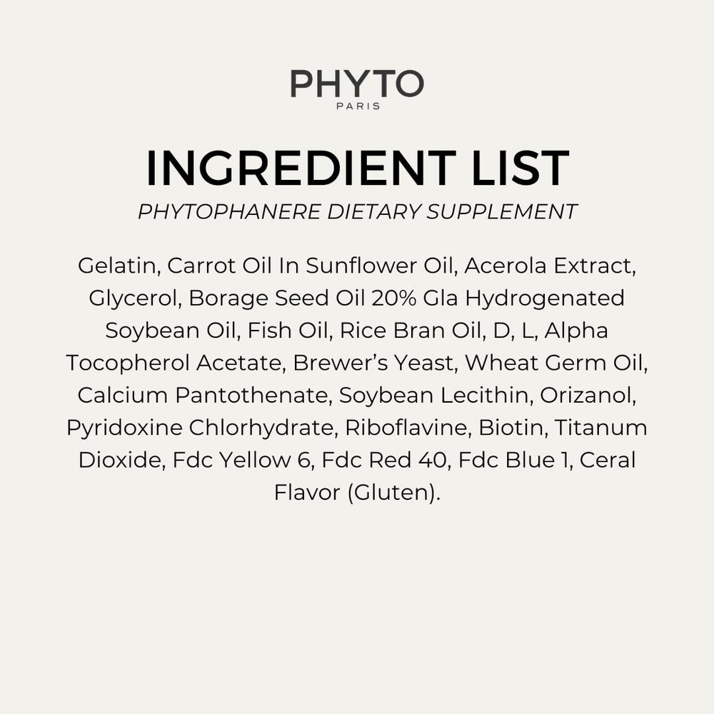 PHYTO Phytophanère glass bottle on vanity conveys premium, plant-based beauty support.