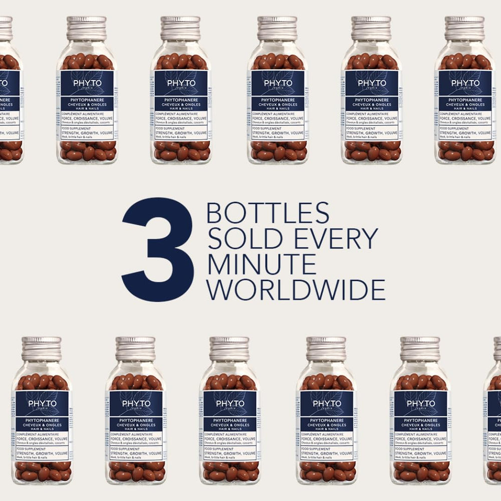 PHYTO Phytophanère capsules illustrate nail-strength benefits from vitamins and cystine.