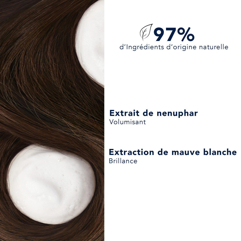 PHYTO Volume Conditioner application in hands demonstrates smooth distribution for styling prep.