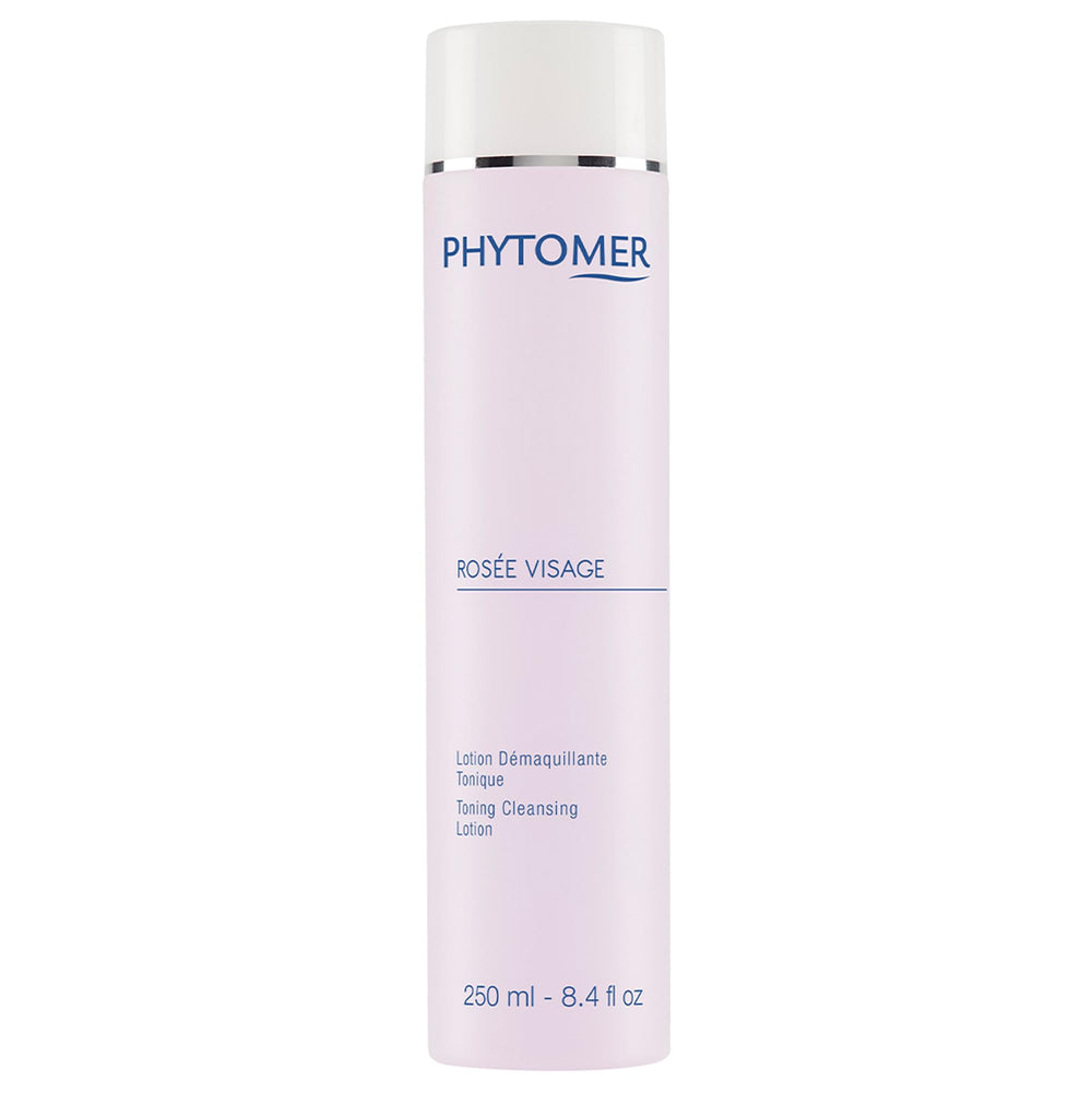 Phytomer Rosee Visage cleansing lotion bottle for gentle makeup removal.