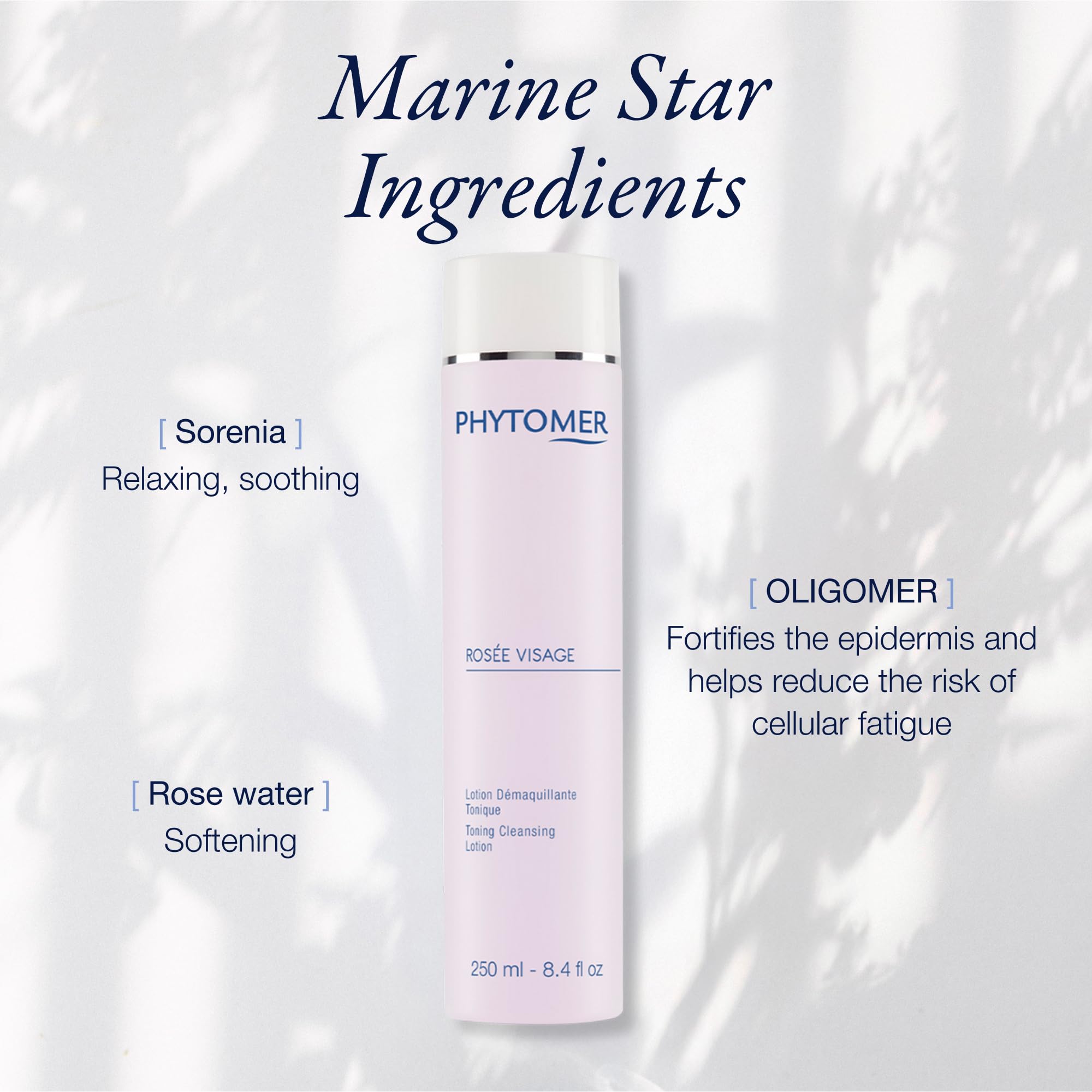 Phytomer Rosee Visage toning lotion applied on face and neck for balanced skin.