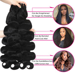 PIAPIA 16A raw body wave bundle close-up weft, smooth texture for styling.