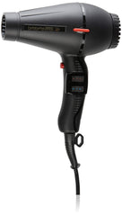 Pibbs Twin Turbo 3800 black front view, delivering fast drying for busy mornings.