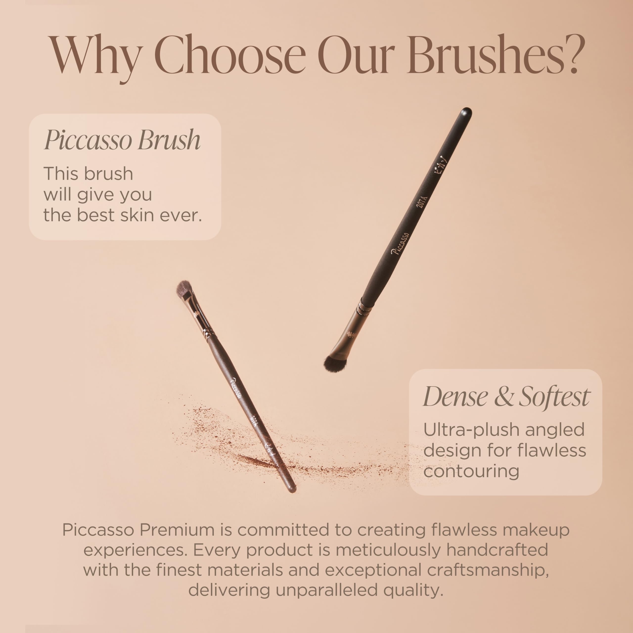 Piccasso 201 nose shading brush designed for daily professional makeup use.