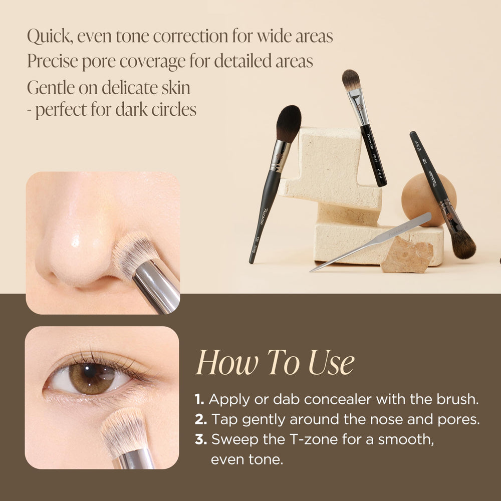 Piccasso 270 liquid blush multi-use helps build precise cheek color.