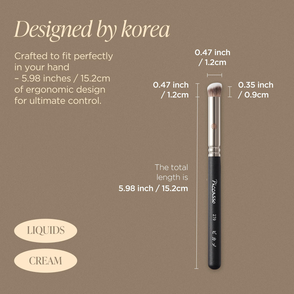 Piccasso 270 soft bristles close-up gentle application for creamy formulas.