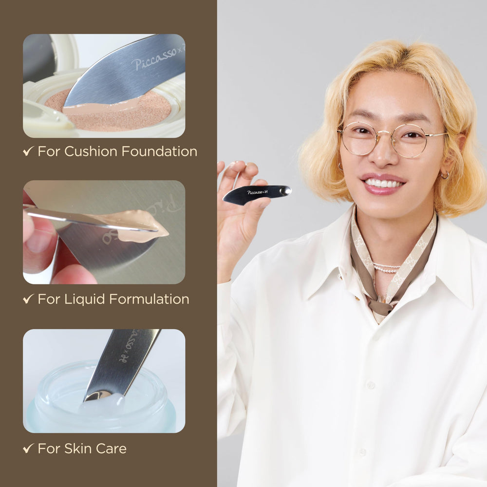 Piccasso 2-Way makeup spatula ideal for liquid and cream foundations.
