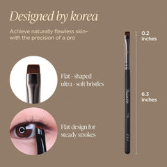 Piccasso 798 brush with soft bristles delivers gentle application around eyes and inner corners.
