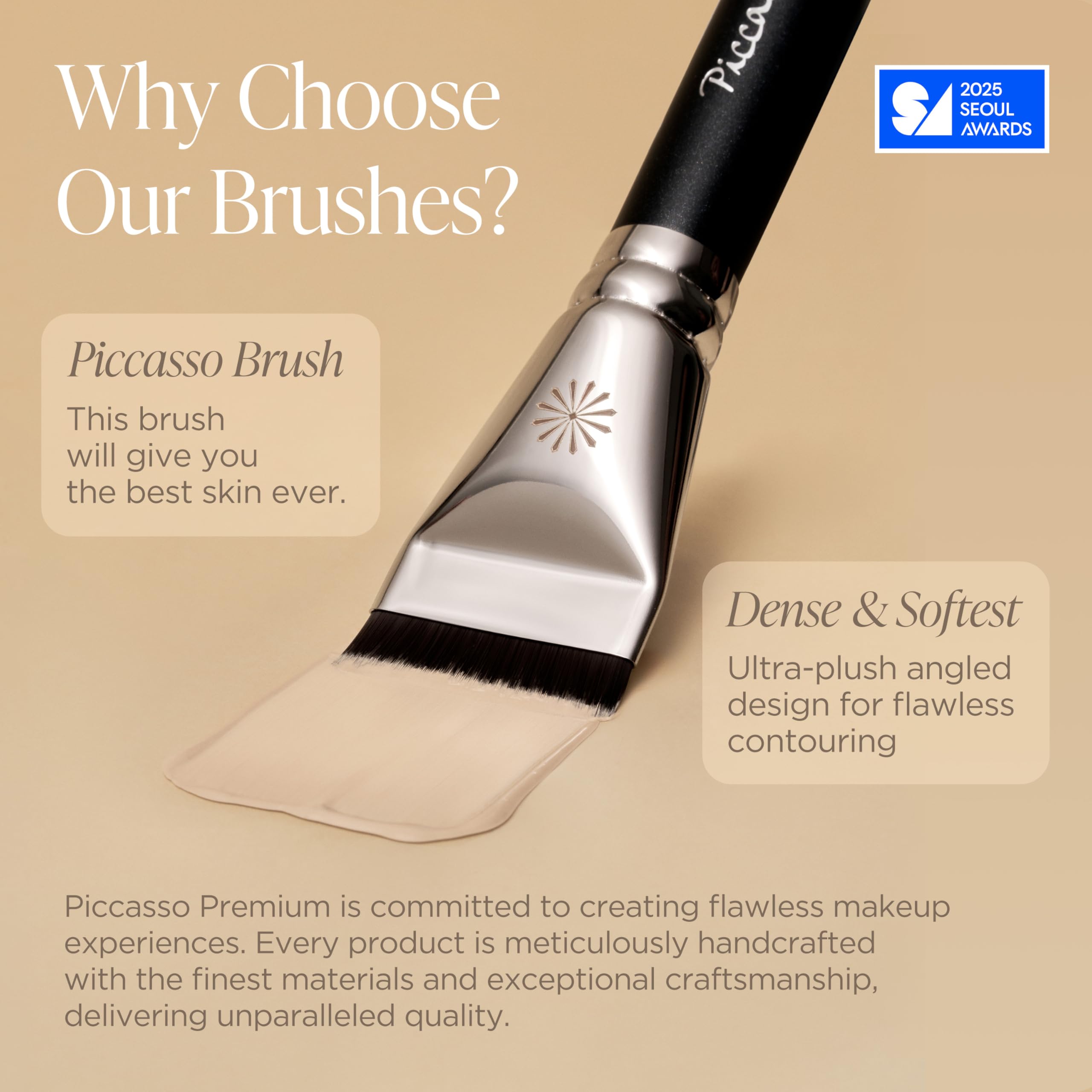 Piccasso FB11 cream makeup tool ideal for cream formulas and precise edge work