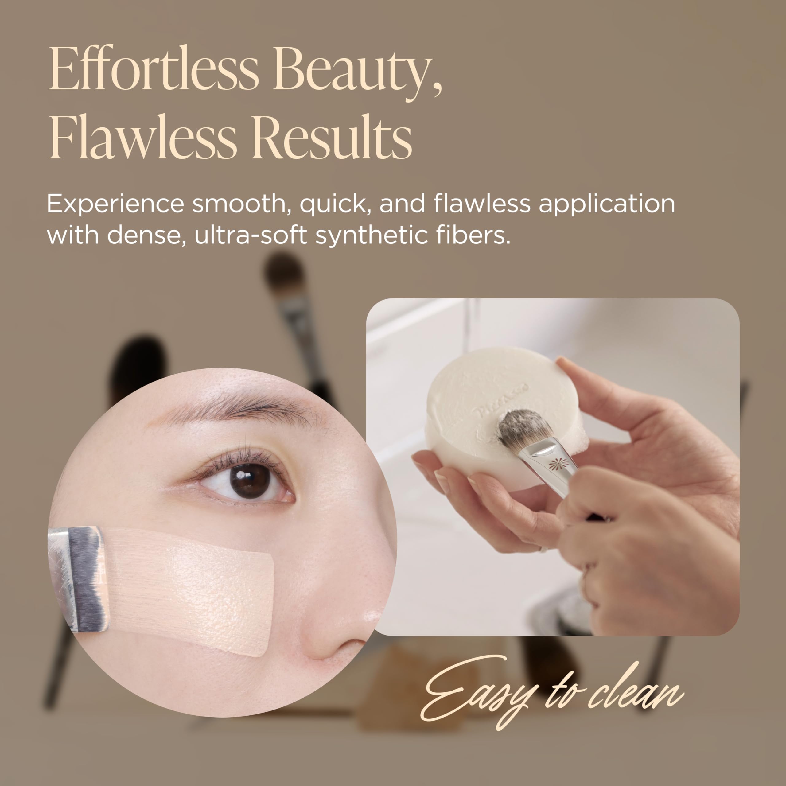 Piccasso FB11 liquid foundation blending creates a smooth base