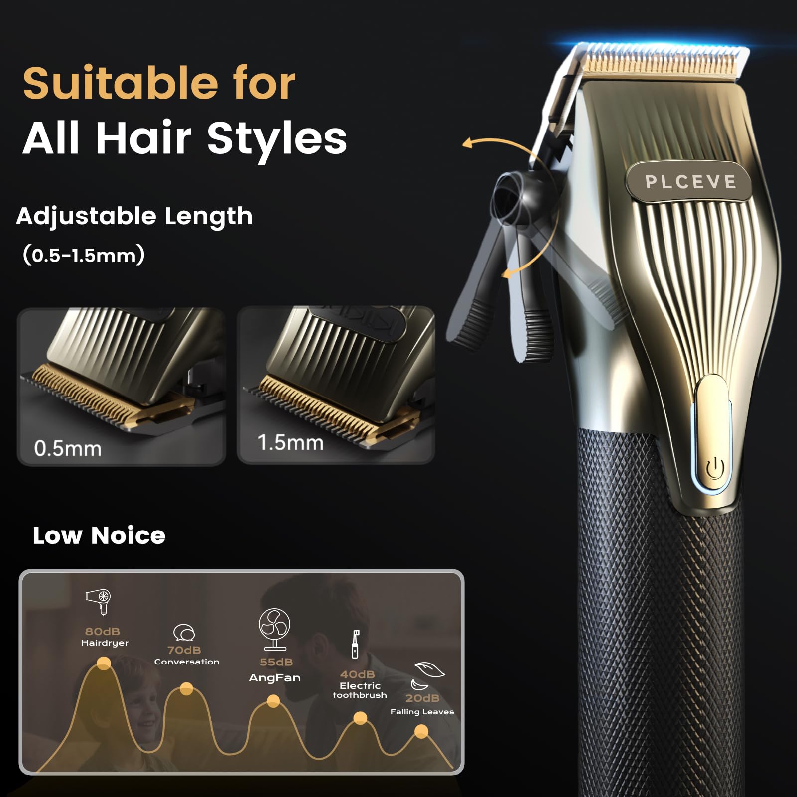 Piceve hair clipper guide combs reveal versatile length settings