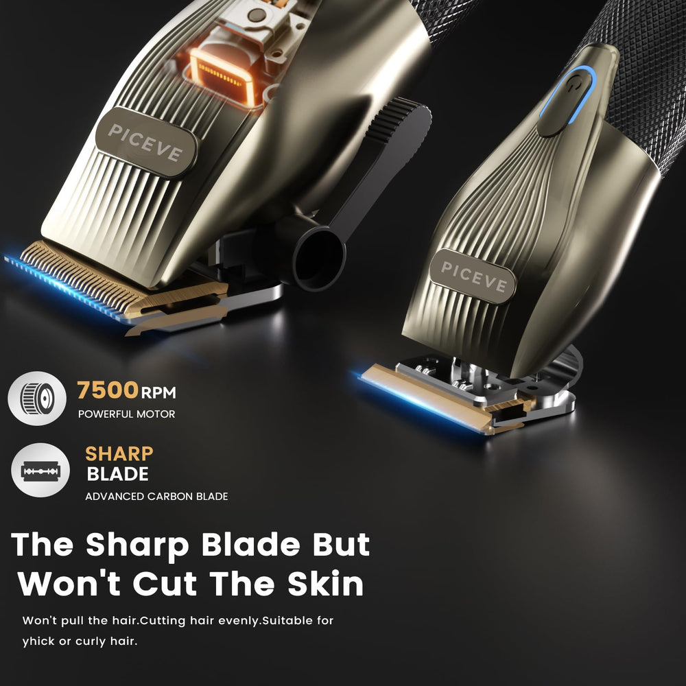Piceve hair clipper LCD display illustrates speed and battery status