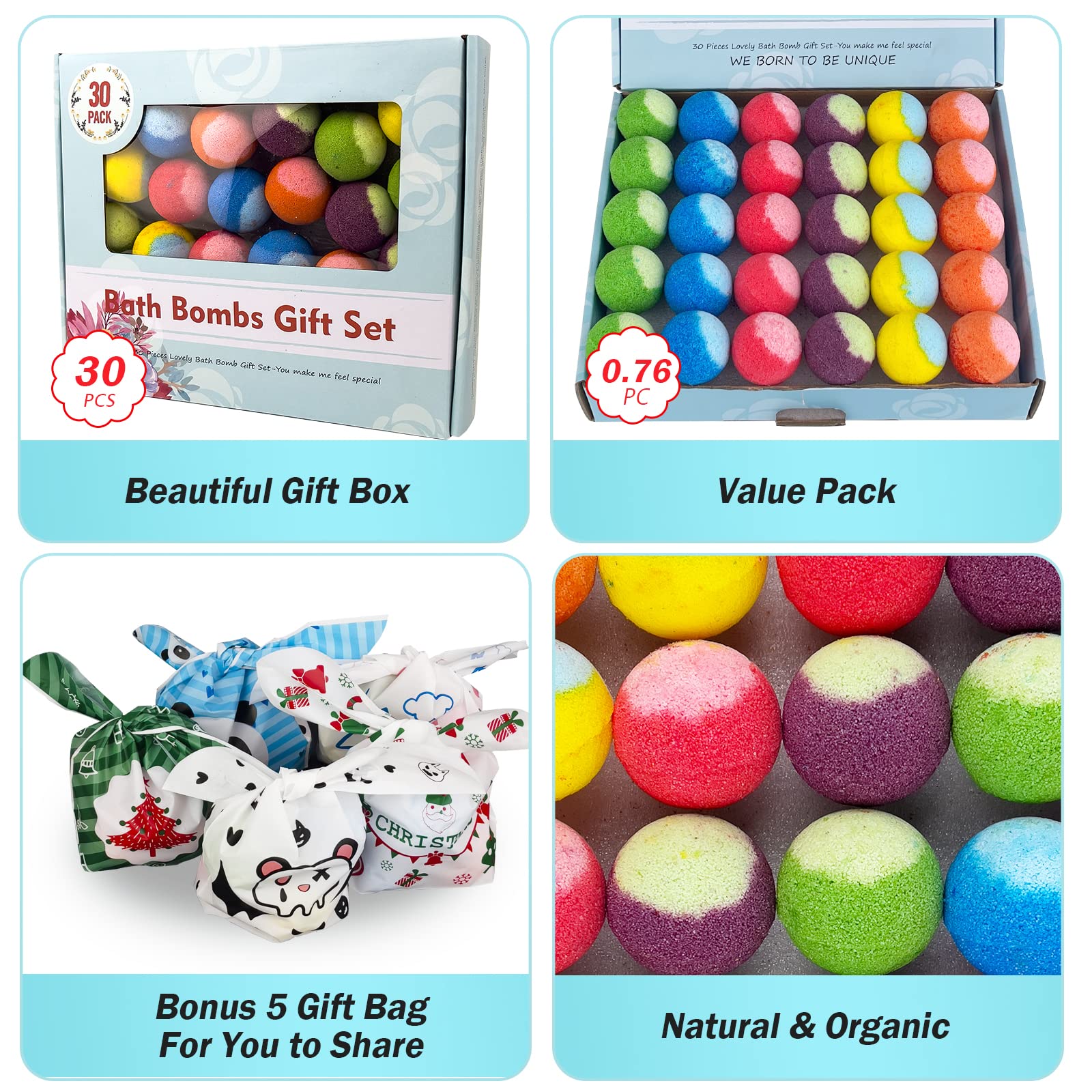 PickMora six aroma bath bombs colorful fizz and long lasting fragrance for bath time