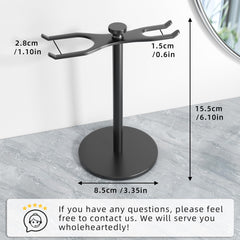 Pickpiff razor stand with brush holder close-up shows versatile brush compatibility
