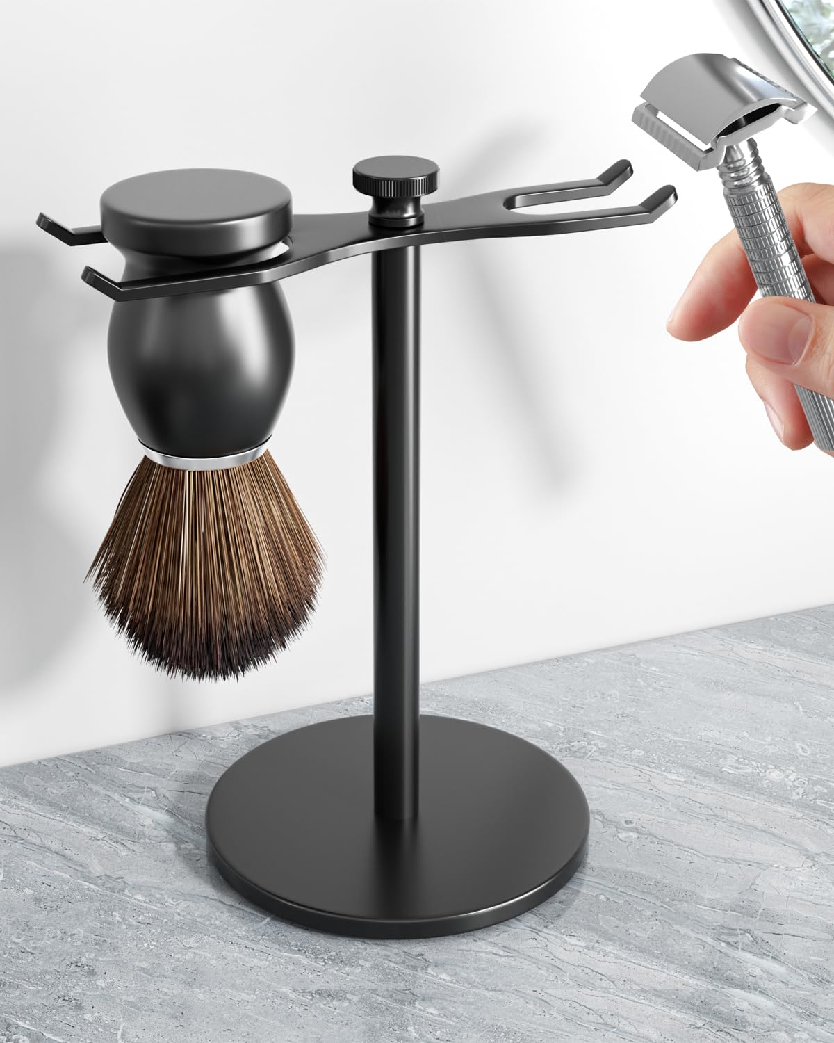 Pickpiff safety razor stand in black for organized grooming and easy access