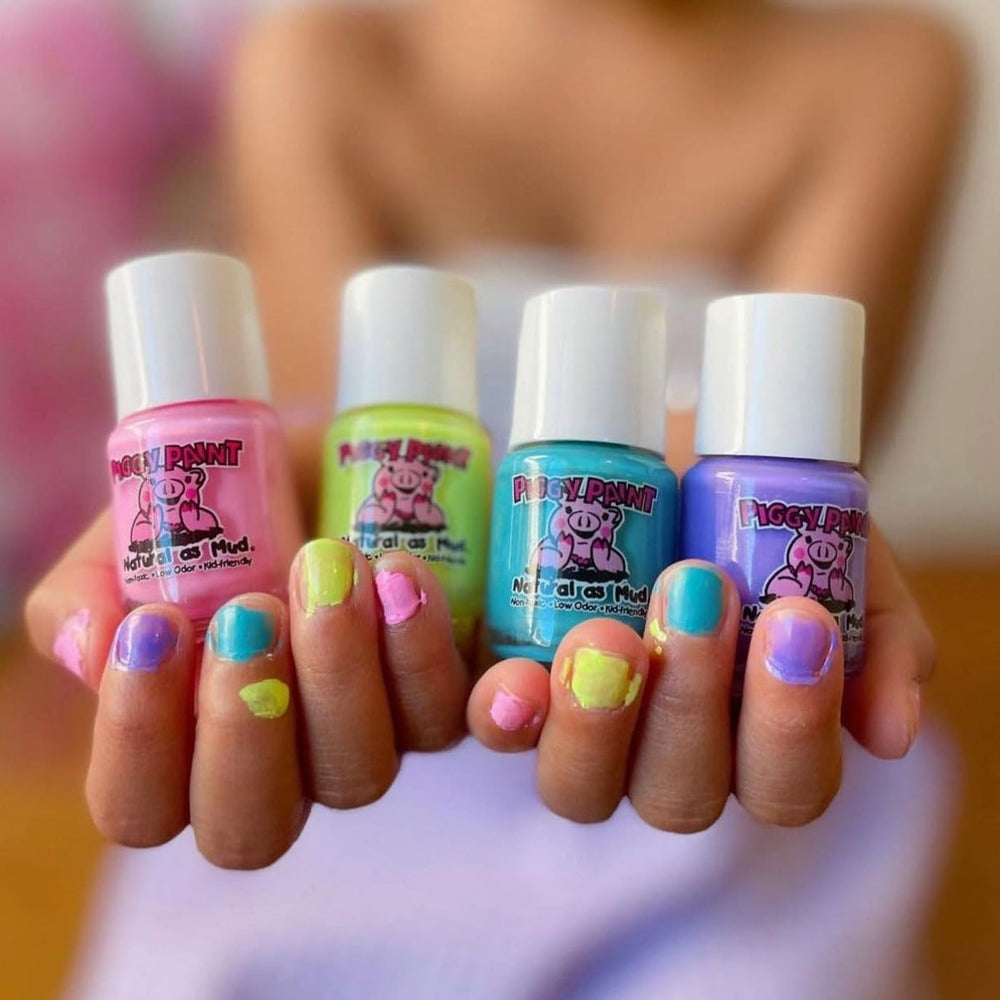 Piggy Paint basecoat and topcoat improve durability and shine.