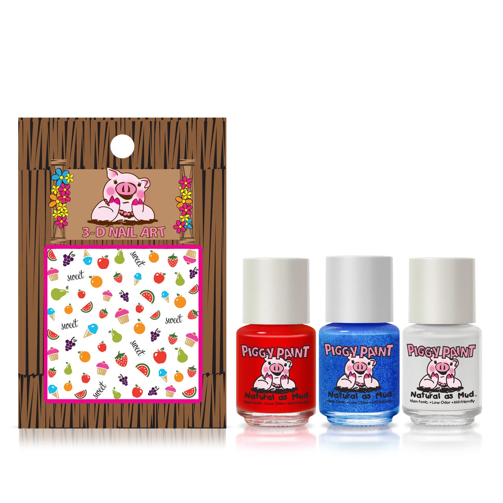 Piggy Paint odorless polish on kids' nails for comfortable, scent-free use