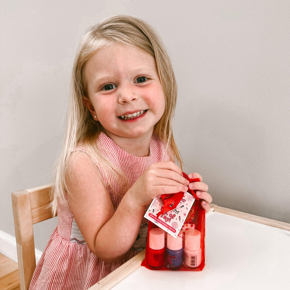 Piggy Paint patriotic red white blue nails highlight holiday-ready colors