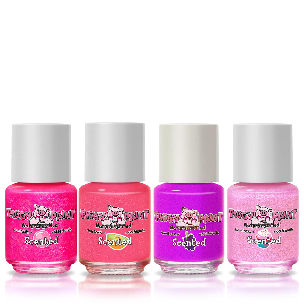 Piggy Paint Scented Lucky Lollipop bottles close-up show kid-friendly 0.25 oz size.
