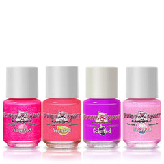 Piggy Paint Scented Lucky Lollipop bottles close-up show kid-friendly 0.25 oz size.