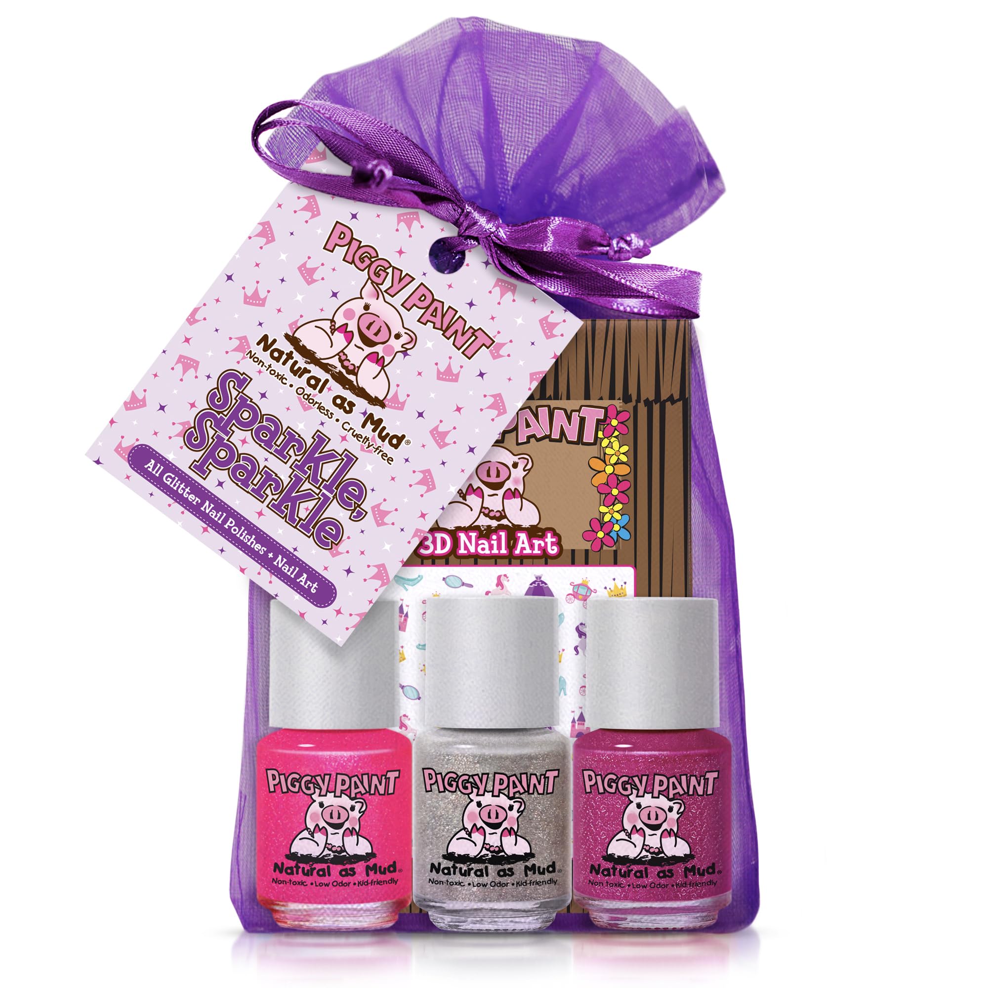 Piggy Paint Neon Lights bottle for kid-safe sparkle polish.