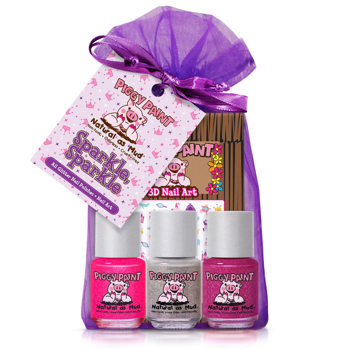 Piggy Paint Neon Lights bottle for kid-safe sparkle polish.