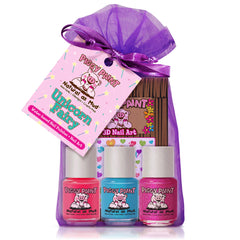 Piggy Paint Unicorn Fairy Gift Set Box showing kid-safe polishes for imaginative play.