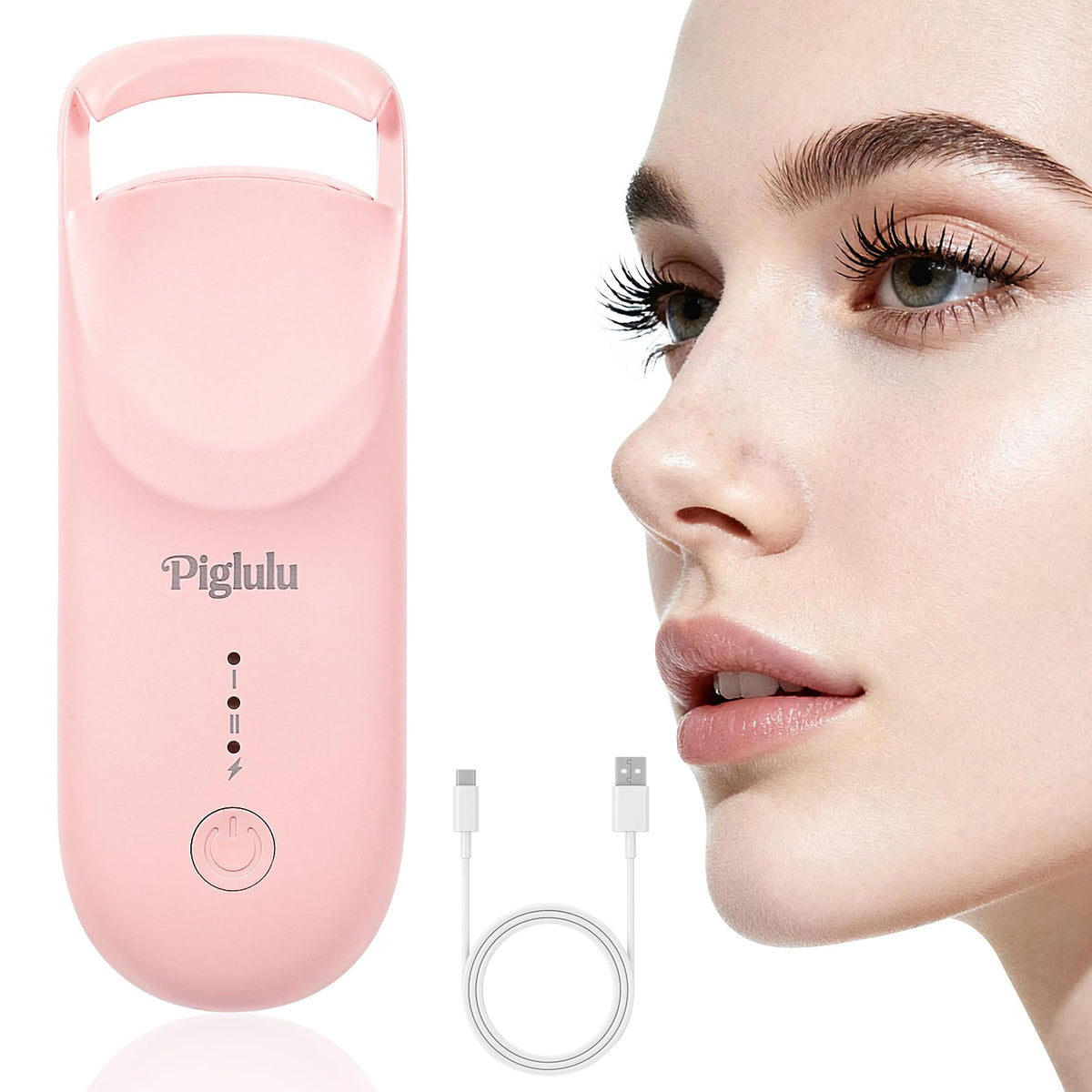 Piglulu heated eyelash curler quick-heat for fast morning lashes