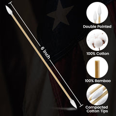 PINGMIC close-up of pointed tips on lint-free cotton for tight bore work.