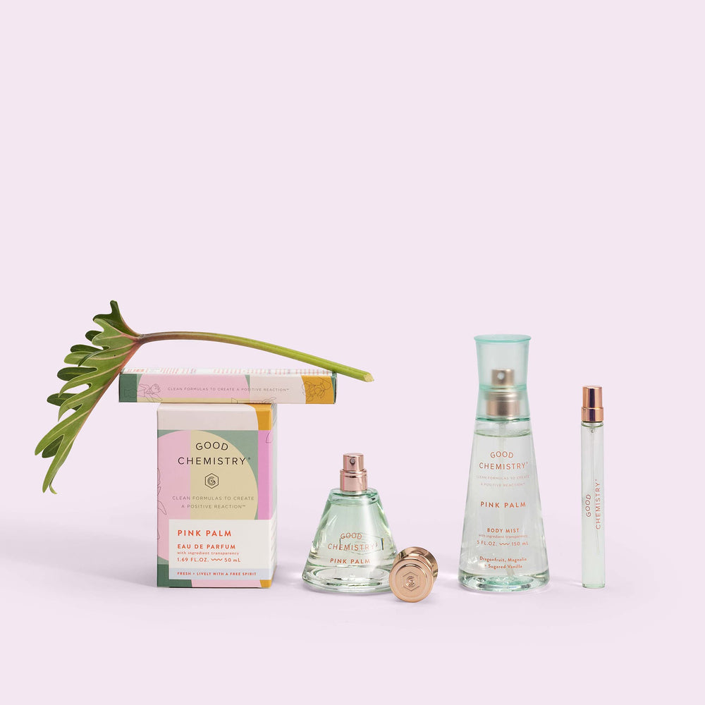 Good Chemistry Pink Palm clean-formula-indicator highlights vegan, cruelty-free ingredients