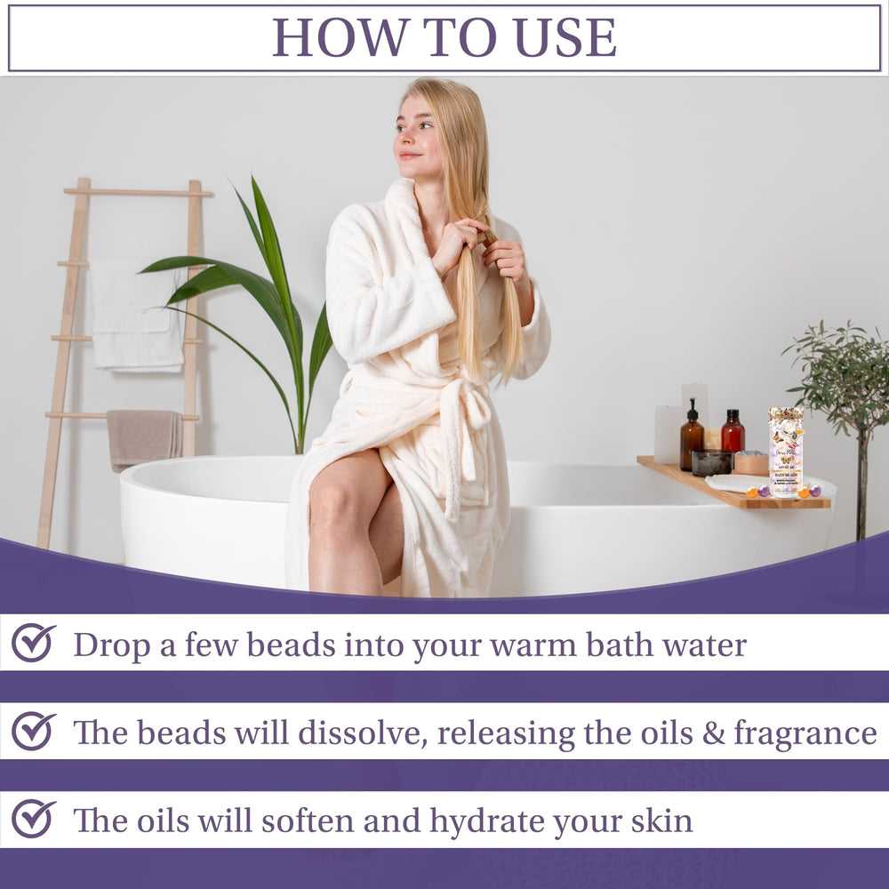 Pink Sky Grass Roots Bath Oil Beads relaxing bath-scene aromatic lavender chamomile for mood calm
