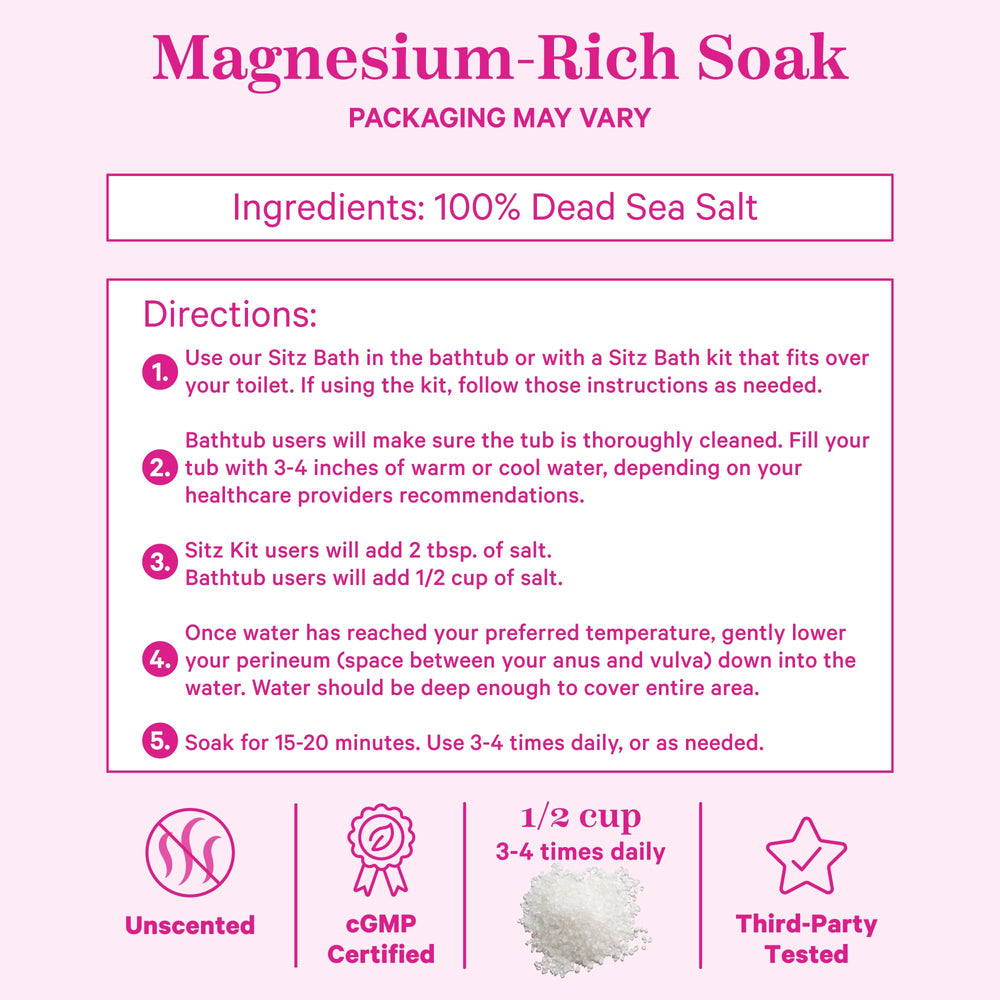 Pink Stork postpartum care kit sitz bath image emphasizes recovery and gentle cleansing.