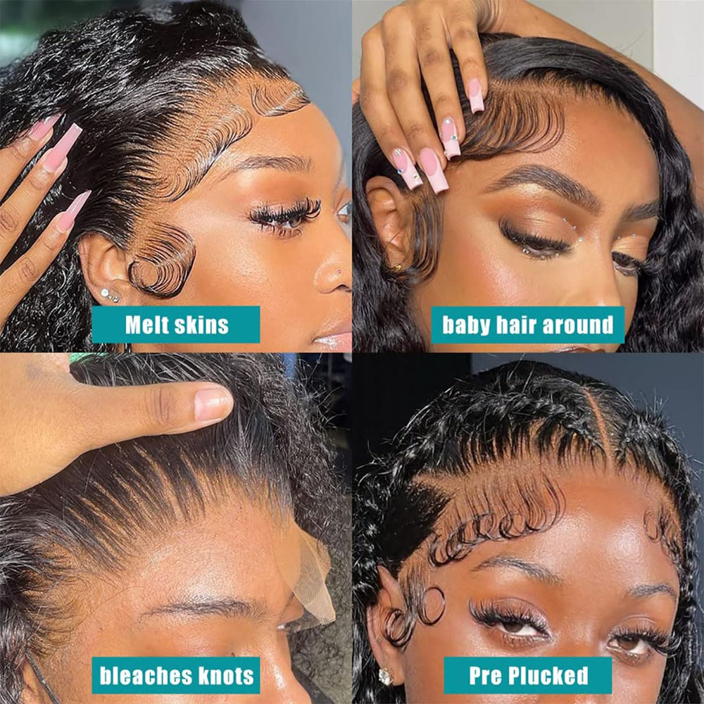 Pinketer Deep Wave Lace Front Wig back view reveals full-bodied curls and density