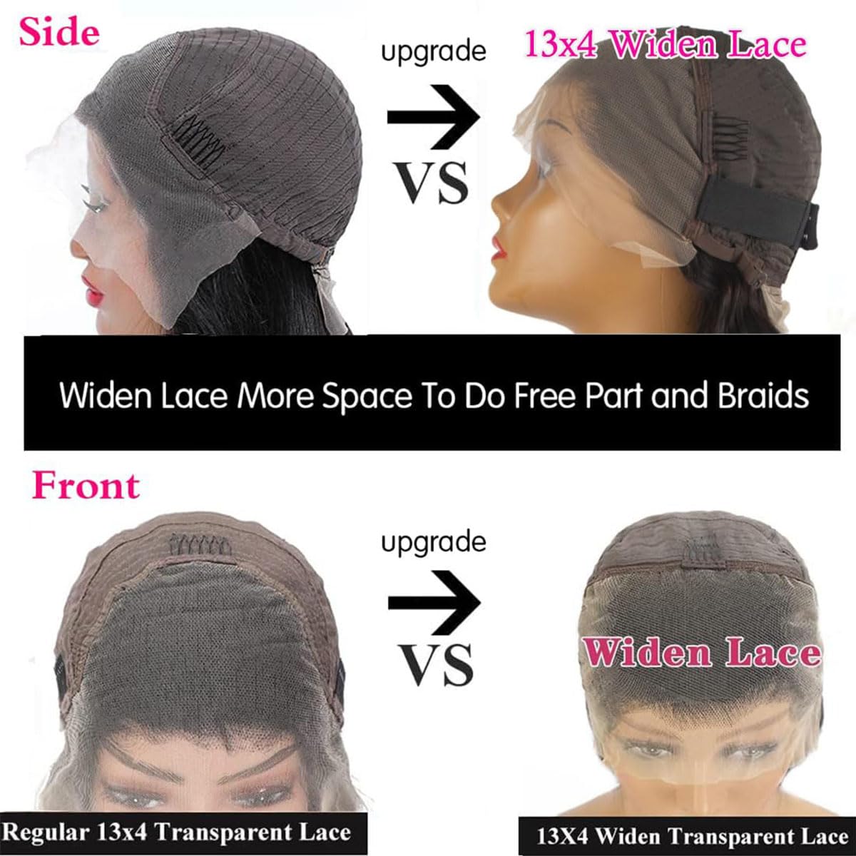 Pinketer Deep Wave Lace Front Wig closeup virgin hair texture and shine