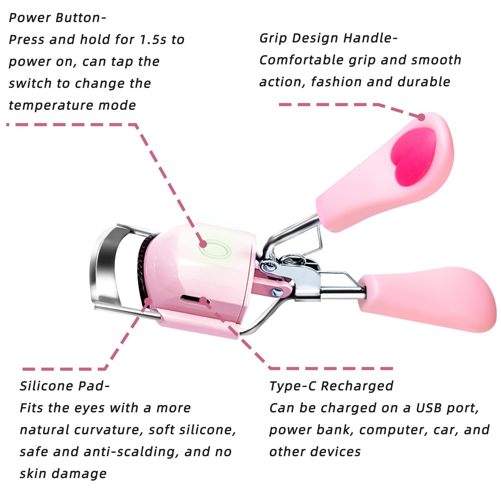 Pinkiou curler delivers over 10 days of use per charge.