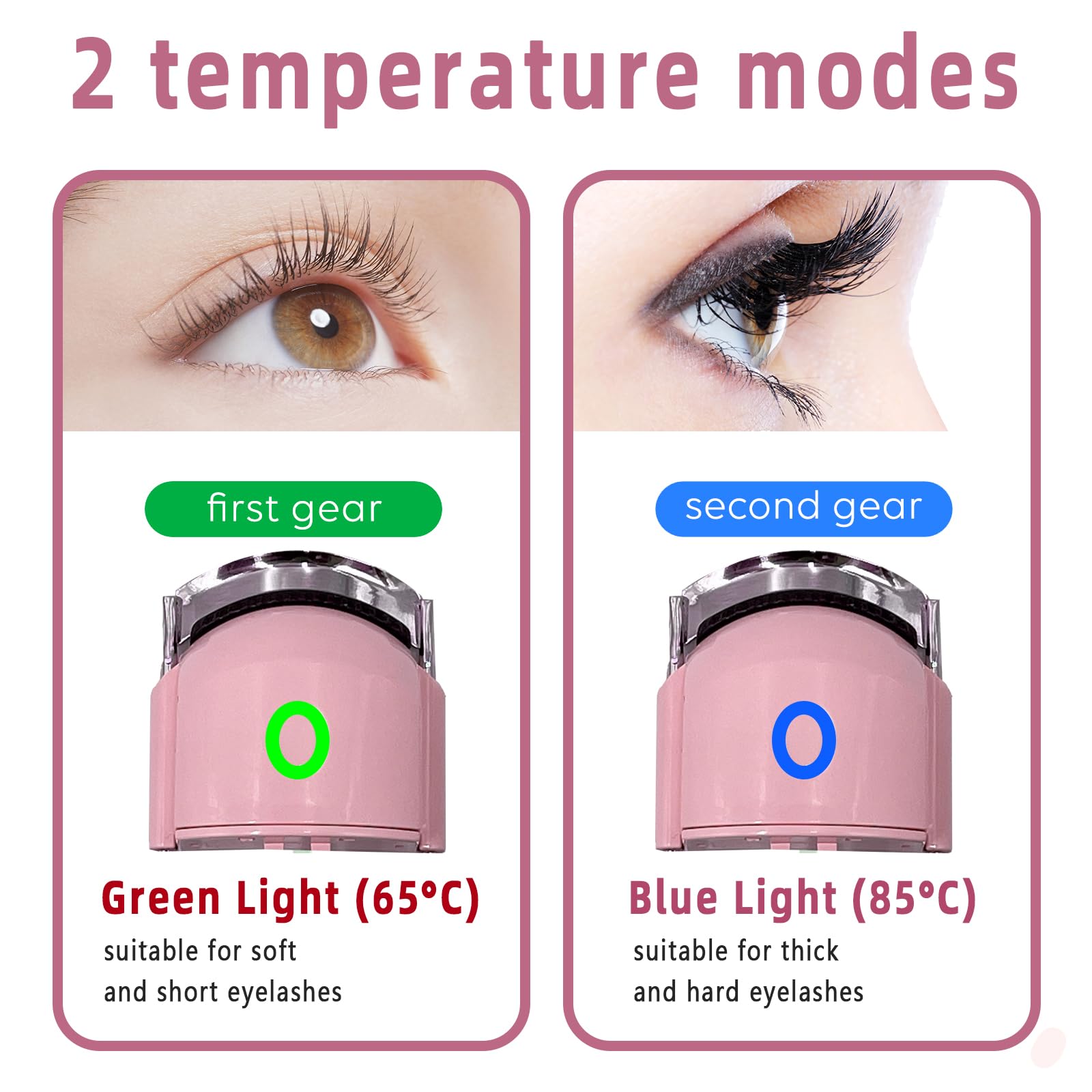 Pinkiou heated eyelash curler compact travel case keeps tools organized.